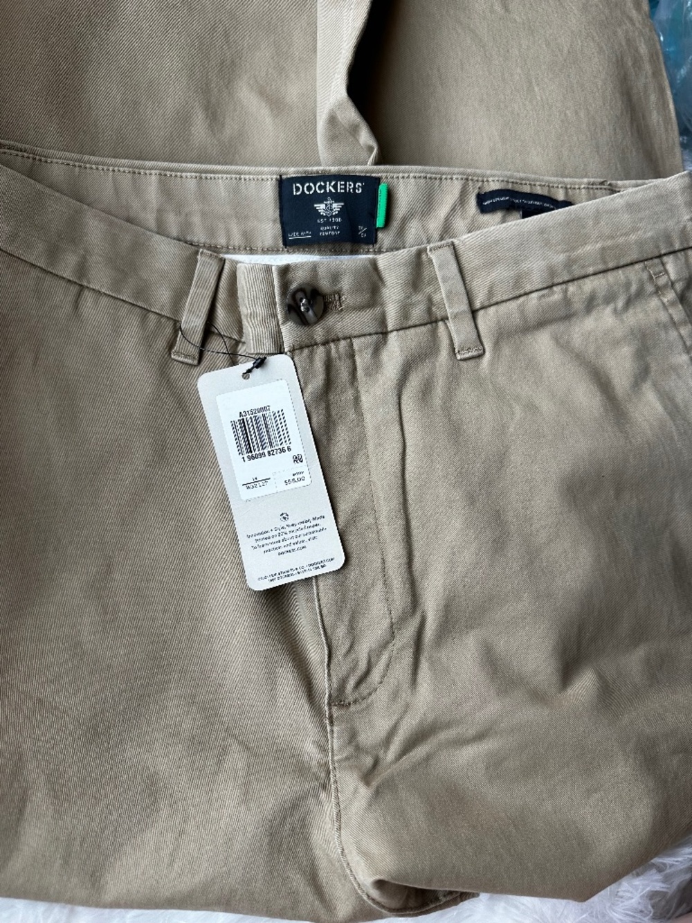 Dockers Weekend Chino High Straight Ankle Pants Khaki Size 14 W32 NWT